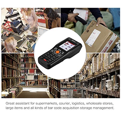 Aibecy PDT Barcode Data Collector 433MHZ Wireless & USB Wired Portable Data Terminal Inventory Device Handheld 1D Bar Code Scanner Reader with Color Screen Multiple Library Collect Inventory Mode