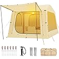 Inflatable Tents for Camping, Blow Up Tent with Hand Pump, Easy Setup Inflatable Hot Tent with Stove Jack, Waterproof Oxford Air Glamping Tents for Camping Adult 4-6 Person