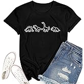 Women Cute Dinosaurs Graphic Tees Girls Short Sleeve Casual Crew Neck Tshirt Tops