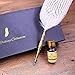 Jubapoz Dip Pen Set Calligraphy Feather Quill Pen Set Antique Feather Writting Quill Ink Dip Pen (NO INK, White Feather)