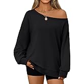 AUTOMET Women Off the Shoulder Sweatshirt Oversized Tops Fall Outfits 2026 Y2k Clothes Fashion Clothing Trendy Top