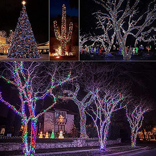 kemooie 2 Packs Outdoor Solar Twinkle Lights, 200 Led Upgraded Solar