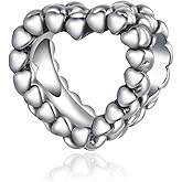 MiiFort Love Heart Shape Charm Bead Compatible with Pandora Charms Bracelets