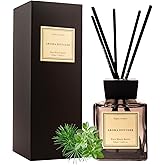 White Musk Cedar Reed Diffuser Freshen Up Your Living Space Transform Your Home with Natural Fragrance Room Scent Diffuser with 5 Diffuser Sticks 7.04 oz - Black