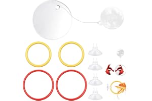 Betta Toys for Aquarium with Betta Mirror, 4 Pcs Enrichment Fish Feeding Rings for Small Tank, Aquarium Toys for Fish Trainin