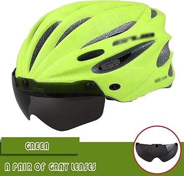 Amazon 男性 女性用自転車ヘルメット 取り外し可能な磁気ゴーグルバイザー付き自転車用ヘルメットサイクリング クライミングヘルメット ロードバイクbmxライディング用 58 62cm Tables 大人用ヘルメット