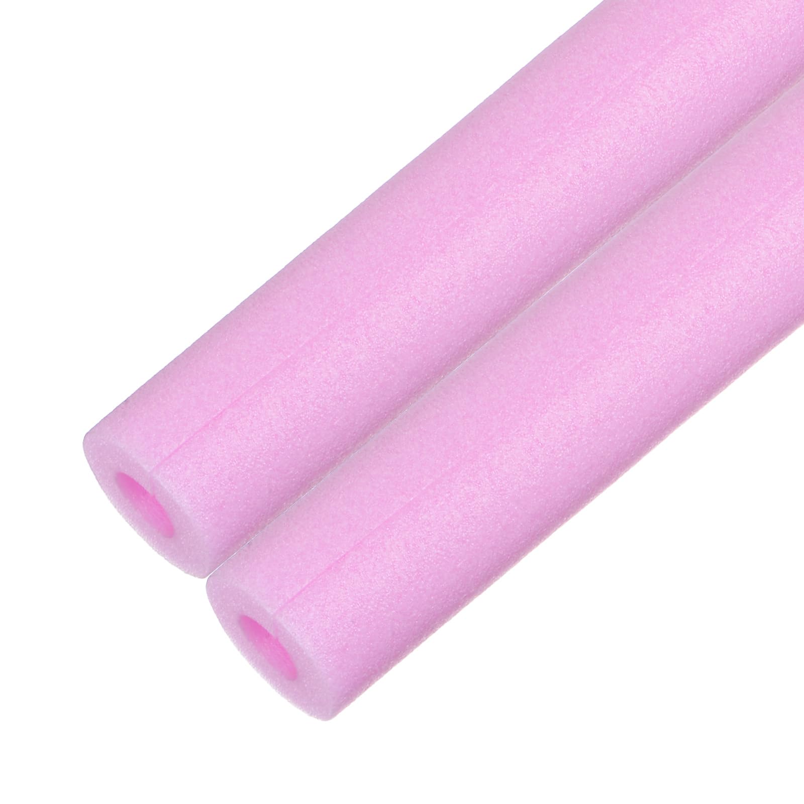 M METERXITY 2-Pack Pipe Insulation Tube, 17 x 2.4(L x OD) Foam Covers, Pre-Slit Clamp Protection for Padding, Bumper Corner Edge, Handle Water Pipes [Pink]