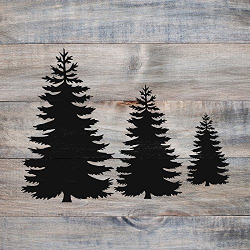 Pine Trees Stencil Template - Reusable Stencil with Multiple Sizes Available