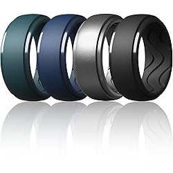 Egnaro Men's Silicone Rings 10mm Wide 2.5mm