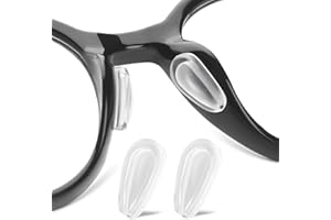 FOFALY Glasses Nose Pads, Anti Slip Eyeglass Nose Pad 3.2mm Heightened Airbag Cushions, Silicone Adhesive Glasses Nose Grips, Teardrop Replacement Nose Pads for Sunglasses (5 Clear Pairs)
