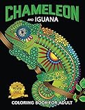 Chameleon and Iguana Coloring Book for Adults: Animals on Beautiful Black Pages for Stress Relieving Unique Design by Rocket Publishing