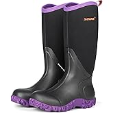 Showave Women's Rain Boots Tall Insulated Rubber Boots for Women Neoprene Waterproof Boot Durable Mud Boot for Gardening Farming Fishing