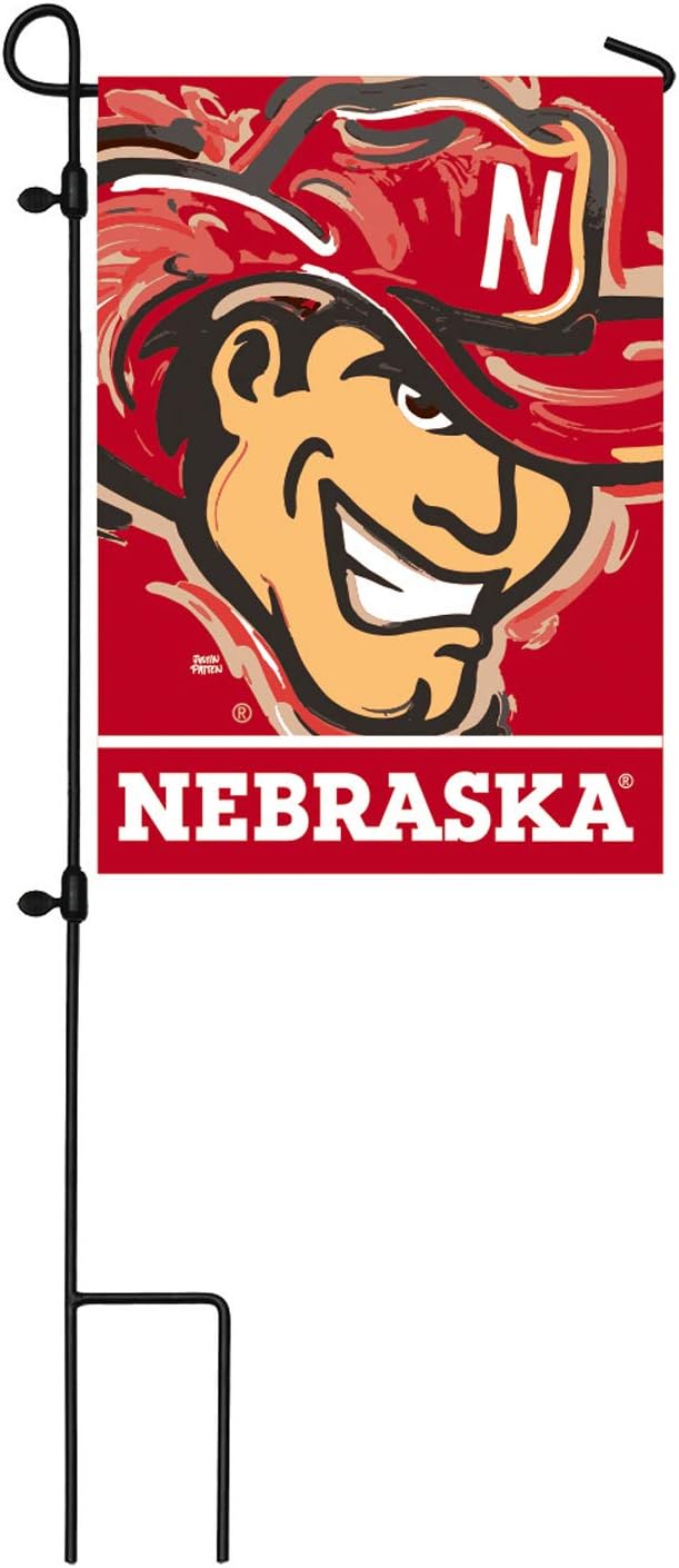 Team Sports America NCAA University of Nebraska Suede Garden Flags