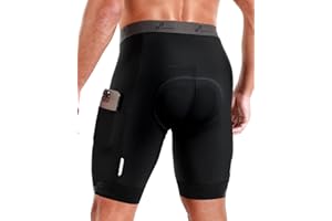 Sportneer Men's Cycling Shorts 4D Padded Breathable MTB Bike Shorts with 2 Side Pockets, Anti-Slip Leg Grips, Wide Waist