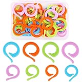 LOKUNN 50 PCS Knitting Stitch Rings, Knitting Crochet Markers with Plastic Box, 25 Pcs Small + 25 Pcs Large Stitch Marker Rin