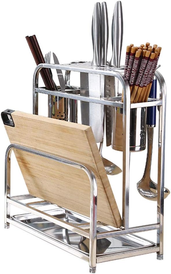 Kitchen Shelf Supplies, Multi-Purpose Cutting Board Rack Storage Tool Holder Stainless Steel Knife Holder [Energy Class A]