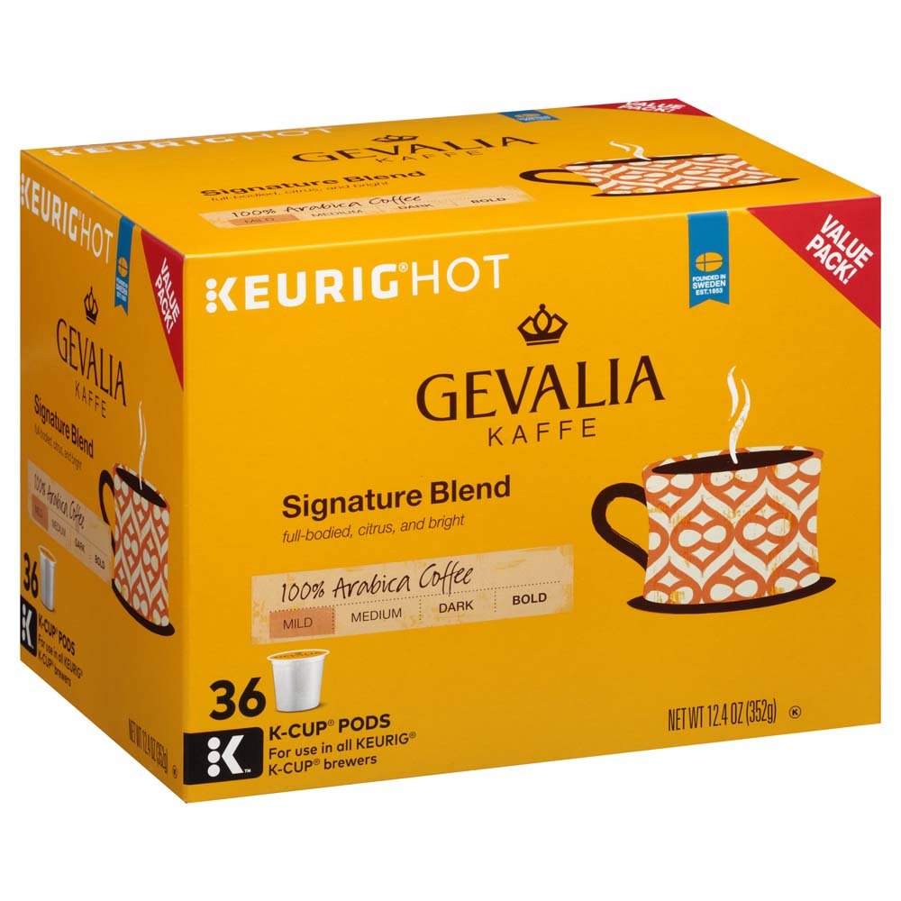 Gevalia Signature Blend Coffee, Mild Roast, KCup Pods, 36 Count