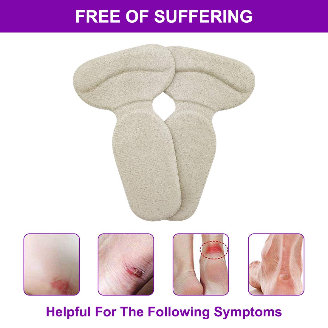 Heel Cushion Inserts, Heel Grips Silicone Shoe Pads for Women Loose