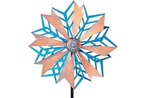 VEWOGARDEN Outdoor Metal Wind Spinners, Kinetic Wind Sculptures & Spinners with Stake for Patio, Lawn & Garden 58 * 14 Inches