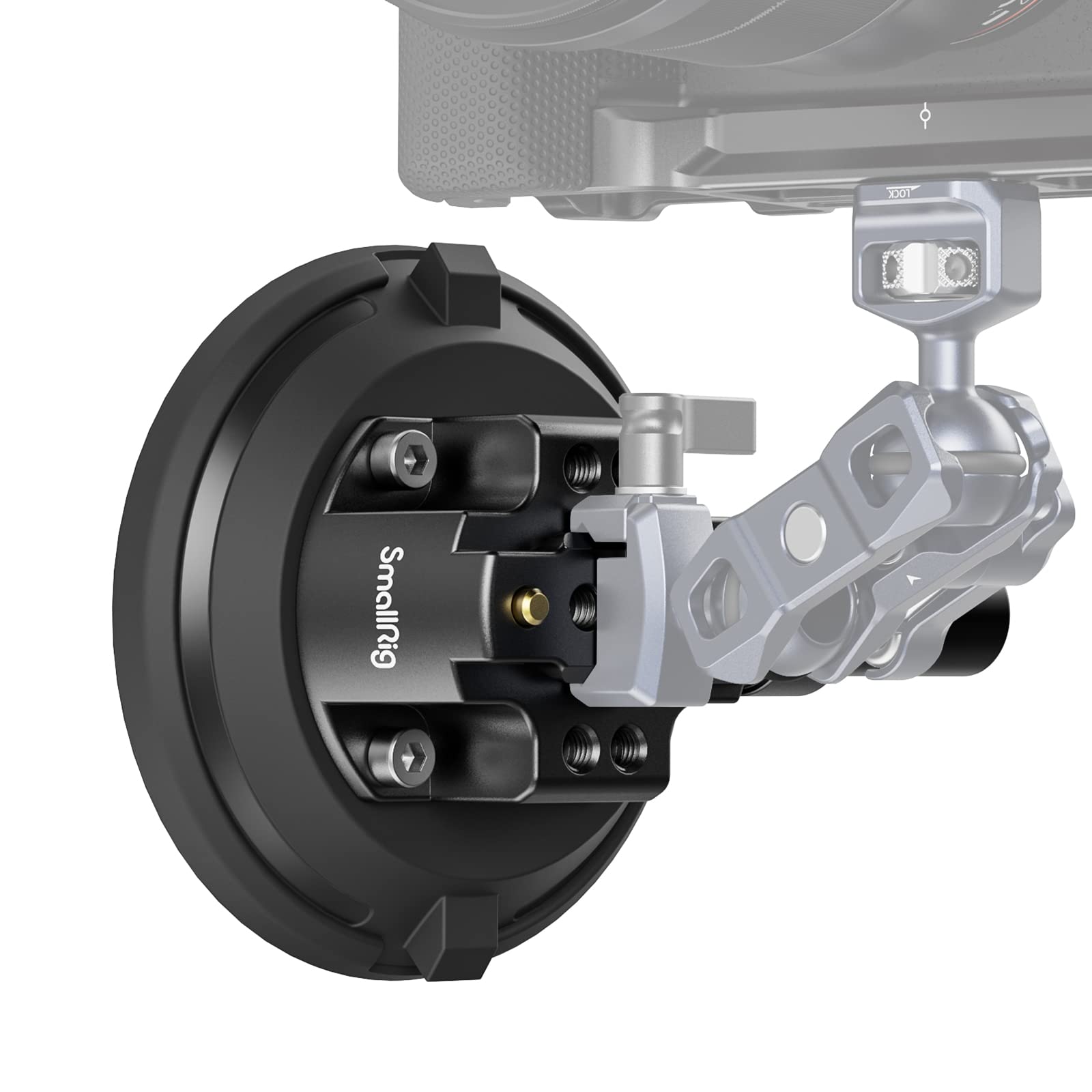 SMALLRIG 4" Suction Cup Camera Mount, Car Mount for Cameras/Smartphones on Car/Clean and Smooth Surfaces, Max 2kg Load for Speeds up to 80km/h (50mph), Recommend 10kg Load When Stationary - 4122