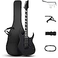 Ktaxon Full-Size Electric Guitar, Solid Body HSH Pickups 170 Guitars Beginner Kit with Gig Bag, Shoulder Strap, Tremolo Arm, Upgrade Cable, Capo All Accessories (Matte Back)