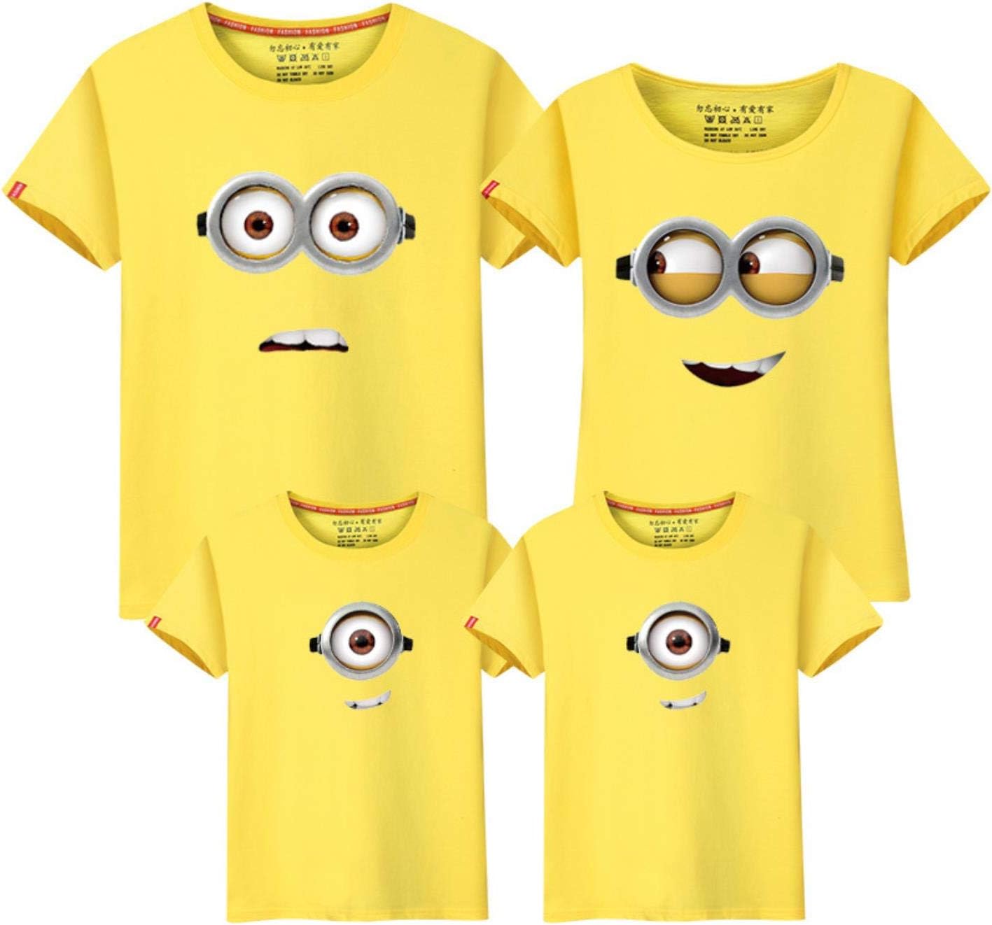 Family Matching Outfit Short Sleeve T Shirt Top Clothes Cartoon Minions Dresses