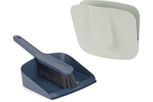 Joseph Joseph CleanStore Wall-Mounted Indoor Dustpan & Brush Set with Dust-Shield Compact Storage, Sweeping Floor Brush with 