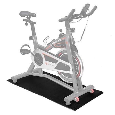 COSTWAY Bodenschutzmatte Fitnessgerät, Bodenmatte schwarz, Unterlegmatte für Bodenschutz, Multifunktionsmatte Rutschfest, Sch