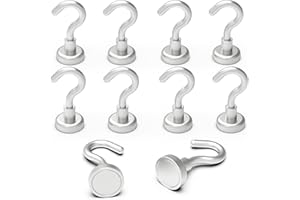MHDMAG Magnetic Hooks Refrigerator, Cruise Ship Accessories,22 LBS Super Magnets with Neodymium Rare Earth for Hanging, Door Holder, Keys, Home, Office, Refrigerators, BBQ, Pack of 10