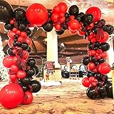 Black Red Balloon Garland Arch kit backdrop 136pcs