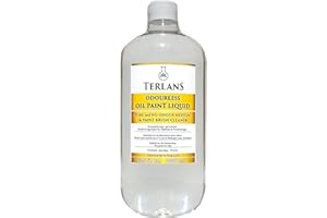 TERLANS Professional Odorless Oil Paint Thinner 1000 ml (33.8 Fl.Oz.) – Controlled and Smooth Dilution, Completely Odorless T
