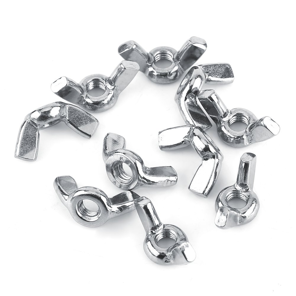 Wing Nut, DIN315 SS316 Stainless Steel 10 Pcs M3 M4 M5 M6 M8 (Optional) Butterfly Nuts Hardware Set(M5)