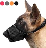 HEELE Dog Muzzle Breathable Mesh Nylon Adjustable Loop Soft Pad (S) Black