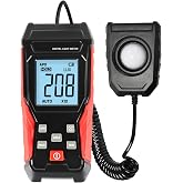 Light Meter Digital Lux Meter Handheld Illuminance Light Meter with 360 Degree Rotating Sensor, 4 Digit LCD Display 0~200,000 Measurement Range Luxmeter Tester for Plants, Headlights, Home &amp; Office