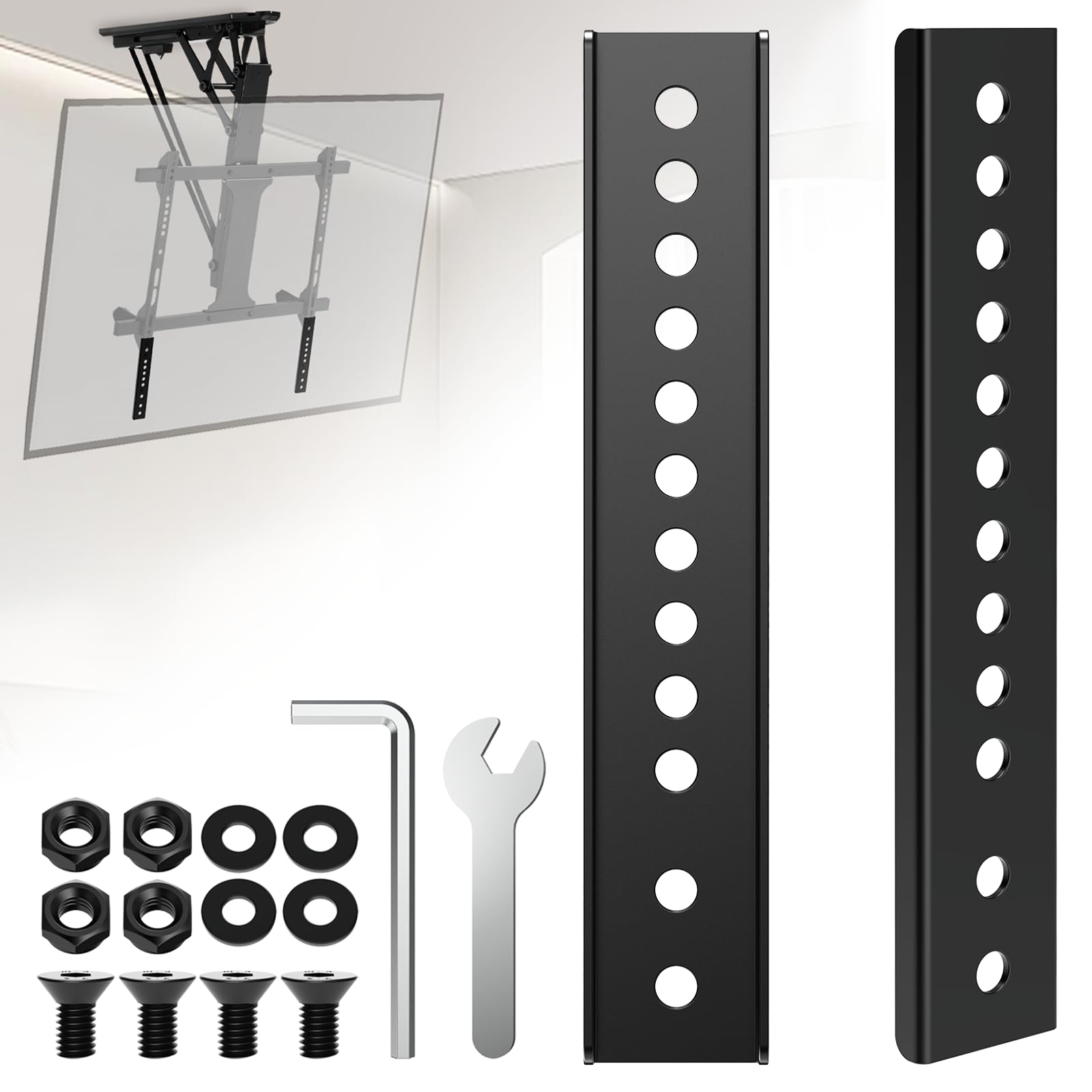 Photo 1 of Vertical VESA Extender Plate Bracket Kit, TV Mount Extension Bracket Designed for Low VESA Pattern TV’s, Suitable for Use with Most VESA mounts and TV Ceiling Mount - 2 Brackets