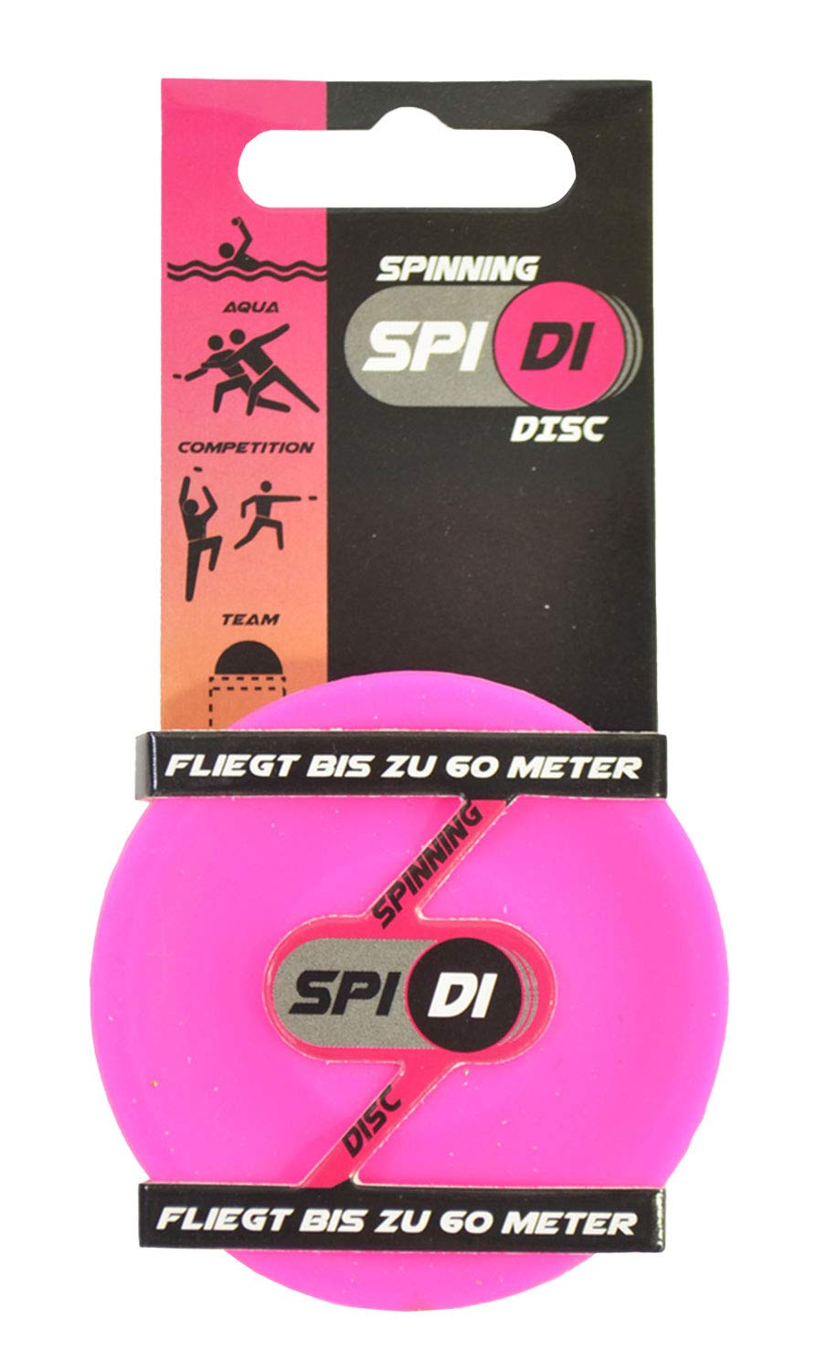 Kögler SpiDi 93180 Mini Spinning Disc Silicone 6.5 cm in Neon Pink Frisbee in Pocket Format for Travel, on the Beach, in the Garden, with Friends, for Adults and Children