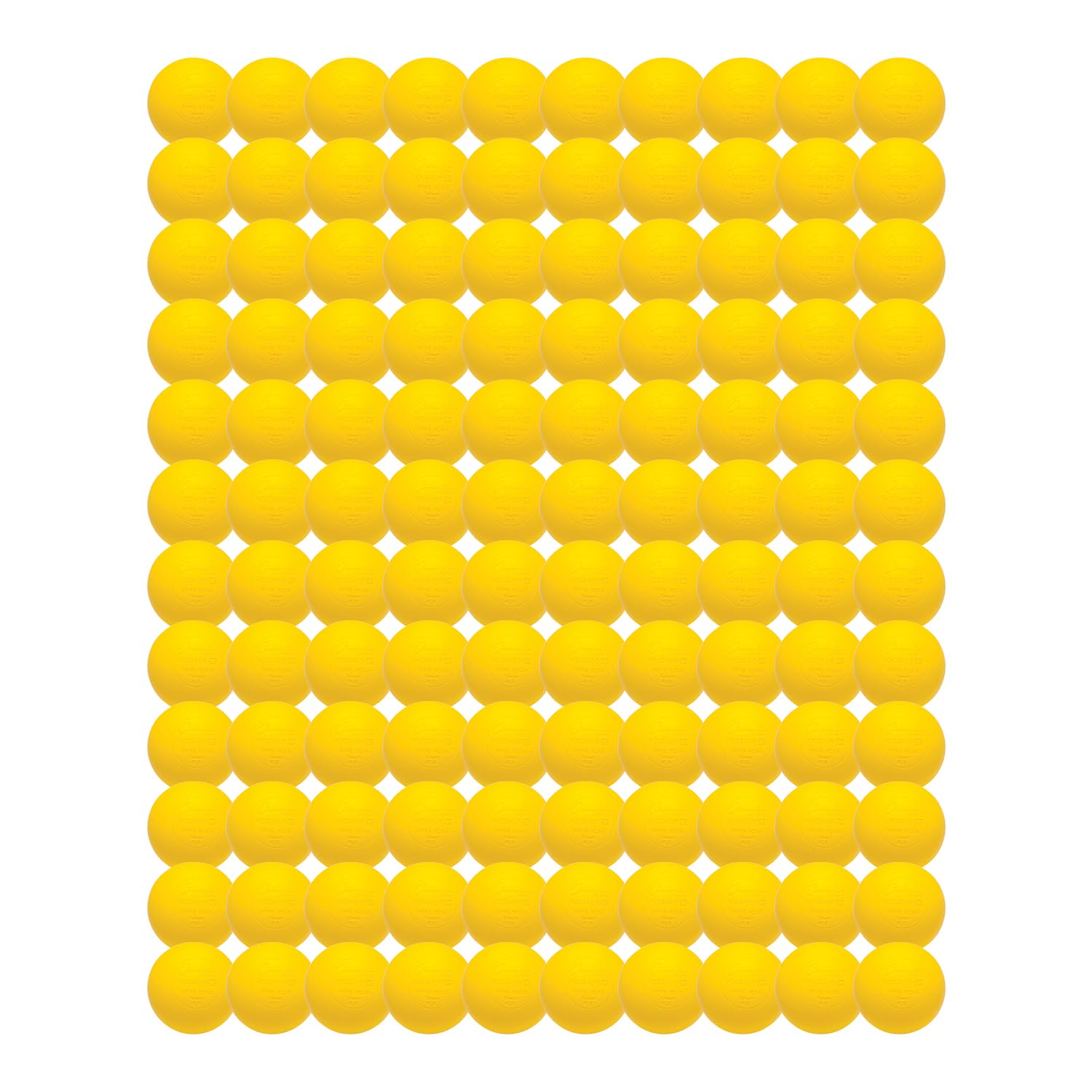 Champion Sports Lacrosse Balls: Official Size Sporting Goods Equipment for Professional, College & Grade School Games, Practices & Recreation - NCAA, NFHS and SEI Certified - 120-Pack - Yellow Image