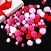 Coobey 600 Pieces Valentine Craft Pom Poms Assorted Sizes and Colors Pom Poms Balls for DIY Creative Crafts