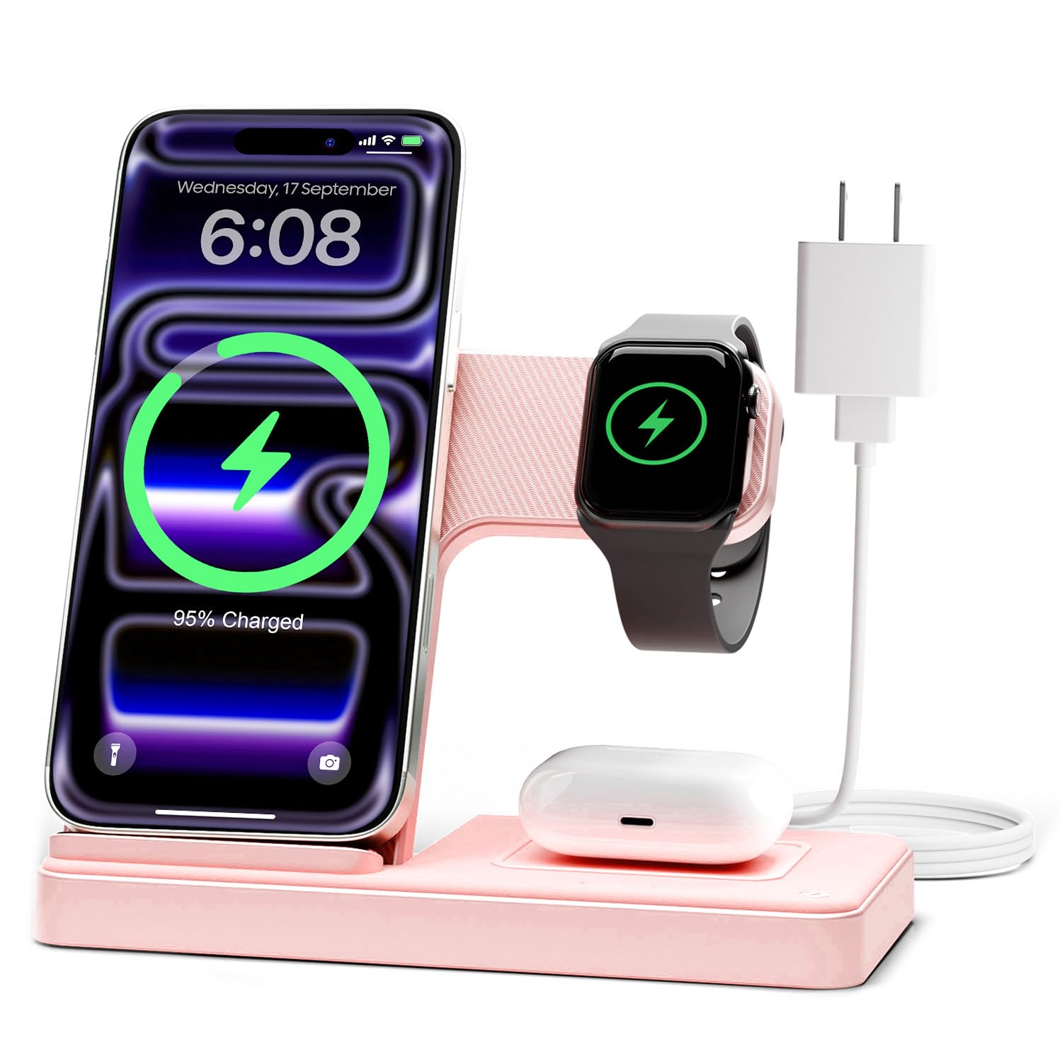 GETPALS Wireless Charger iPhone Charging Station for Apple Multiple Devices