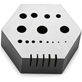 TAURISH Hexagonal Steel Riveting Anvil Block, 17mm Thick, 15 Holes, 5 Slots