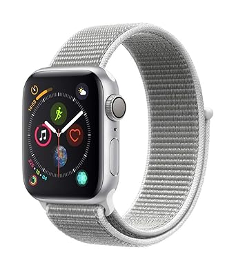 Apple Watch Series 4 (GPS) 40mm Aluminiumgehäuse, Silber, mit Sport Loop, Muschel
