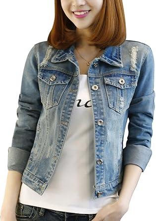 girls cropped jean jacket