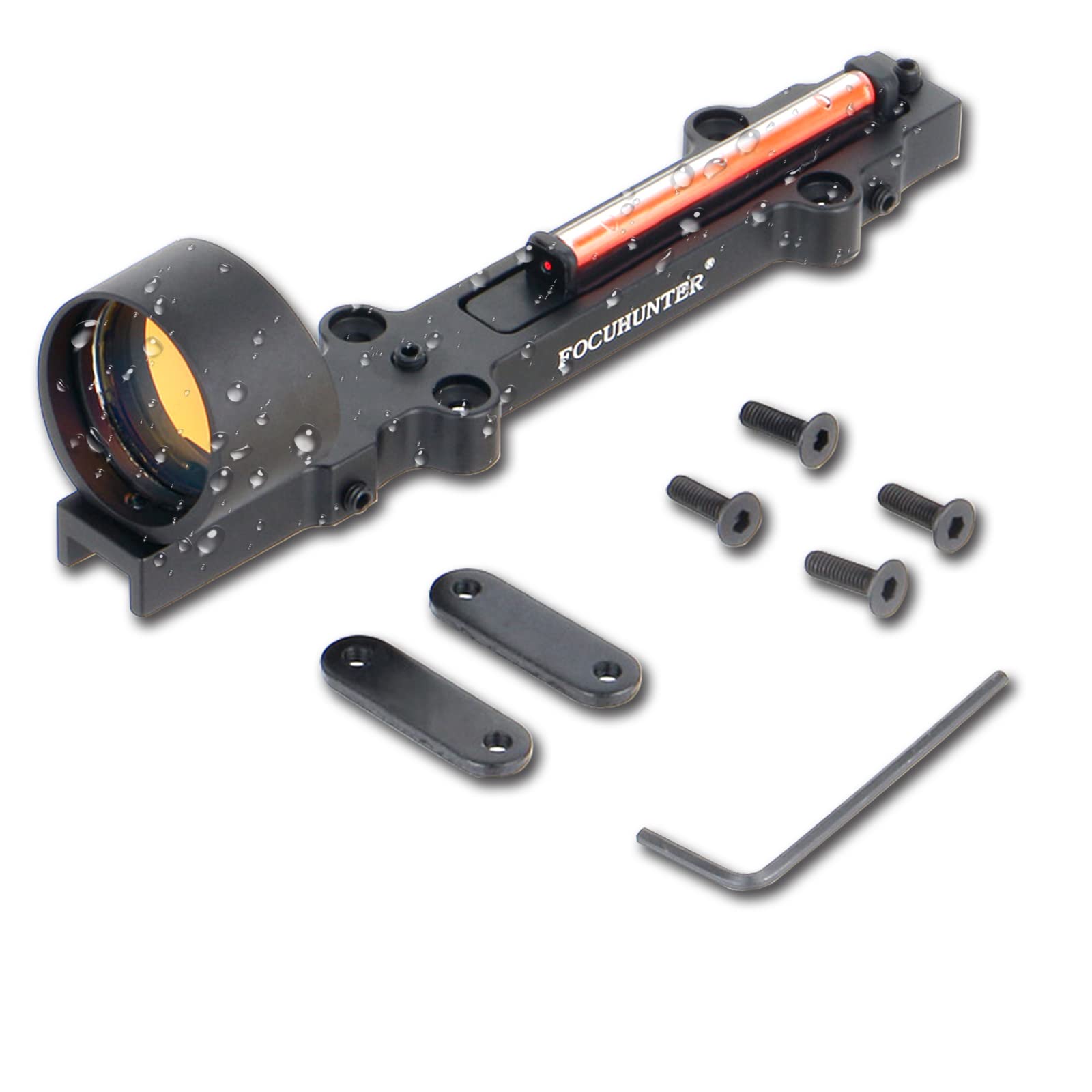 FOCUHUNTER 1X28 Red/Green Dot Sight Lightweight Rifle Scope Outdoor Sport Dot Sight Tactical Sight Red/Green Fiber Optic Dot Sight Fully Coated with 3 MOA