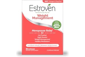 Estroven Weight Management for Menopause Relief - 30 Ct. - Clinically Proven Ingredients Help Manage Weight, Provide Night Sweats & Hot Flash Relief* Drug-Free & Gluten-Free Caplets