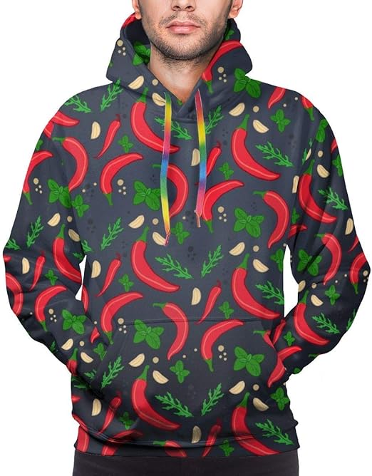 Mens Popular Hoodies Red Hot Chili Peppers Sweatshirts with Pocket