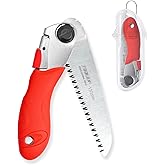 Toolux 5 Inch Folding Saw，SK5 Steel Pruning Hand Saw，Camping Saw with Box for Camping,Gardening,Tree Pruning,DIY, Compact Des