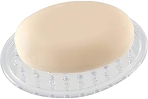 iDesign Plastic Soap Saver, Holder Tray for Bathroom Counter, Shower, Kitchen, 0.5" x 2.25" x 3.25", Set of 2, Clear