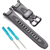 RCNZWQB Rubber Replacement band Compatible with Casio PRG-240 PRG-40 Pathfinder Series Silicone Strap Waterproof Sport Wrist Band