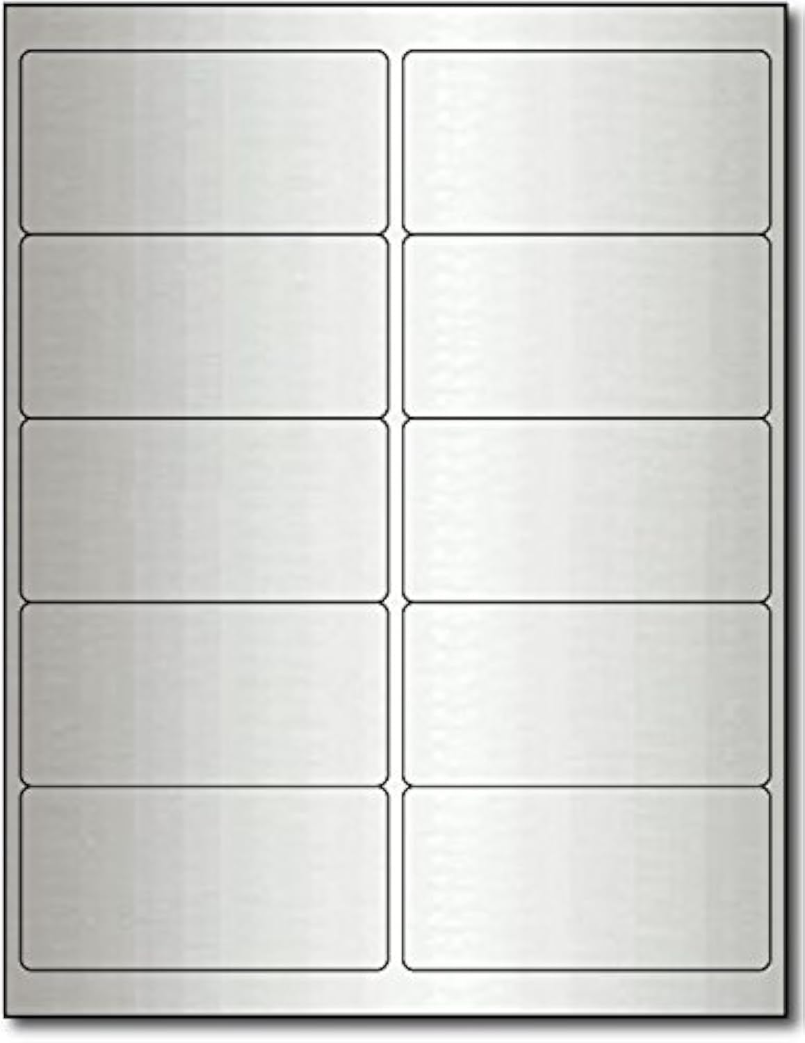 Photo 1 of 4" x 2" Silver Foil Labels for Laser Printers - 10 Sheets / 100 Labels