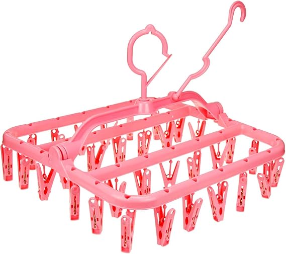 Clothespin Rack Foldable Laundry Drying Hanger,Laundry